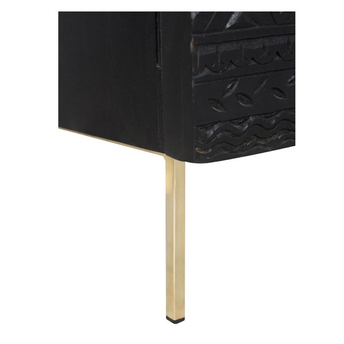 Armoire gravée en bois et métal - CHIMANE noir, MAISON PAVANE