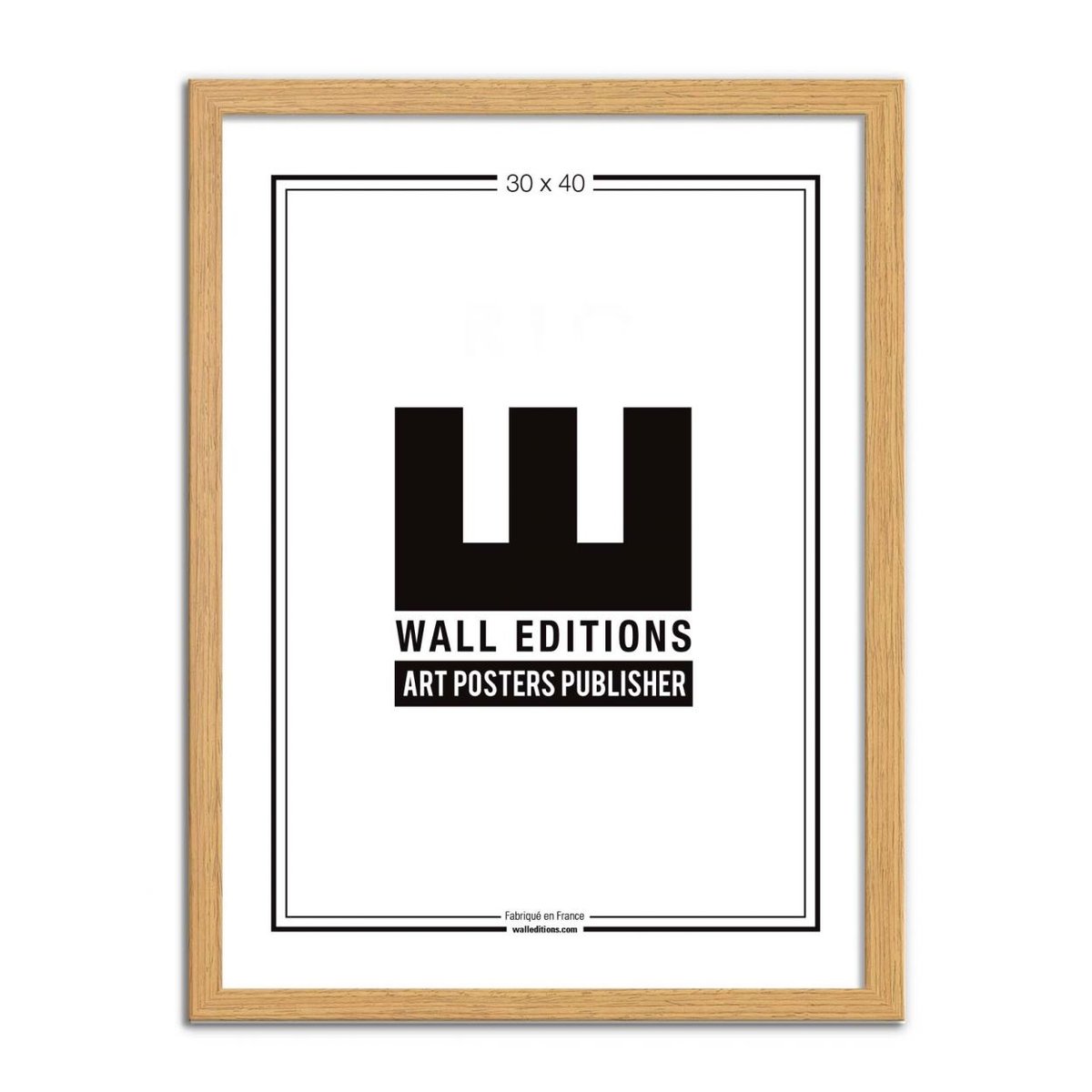 Affiche d'art -Cadre en bois Chêne couleur unique, WALL EDITIONS