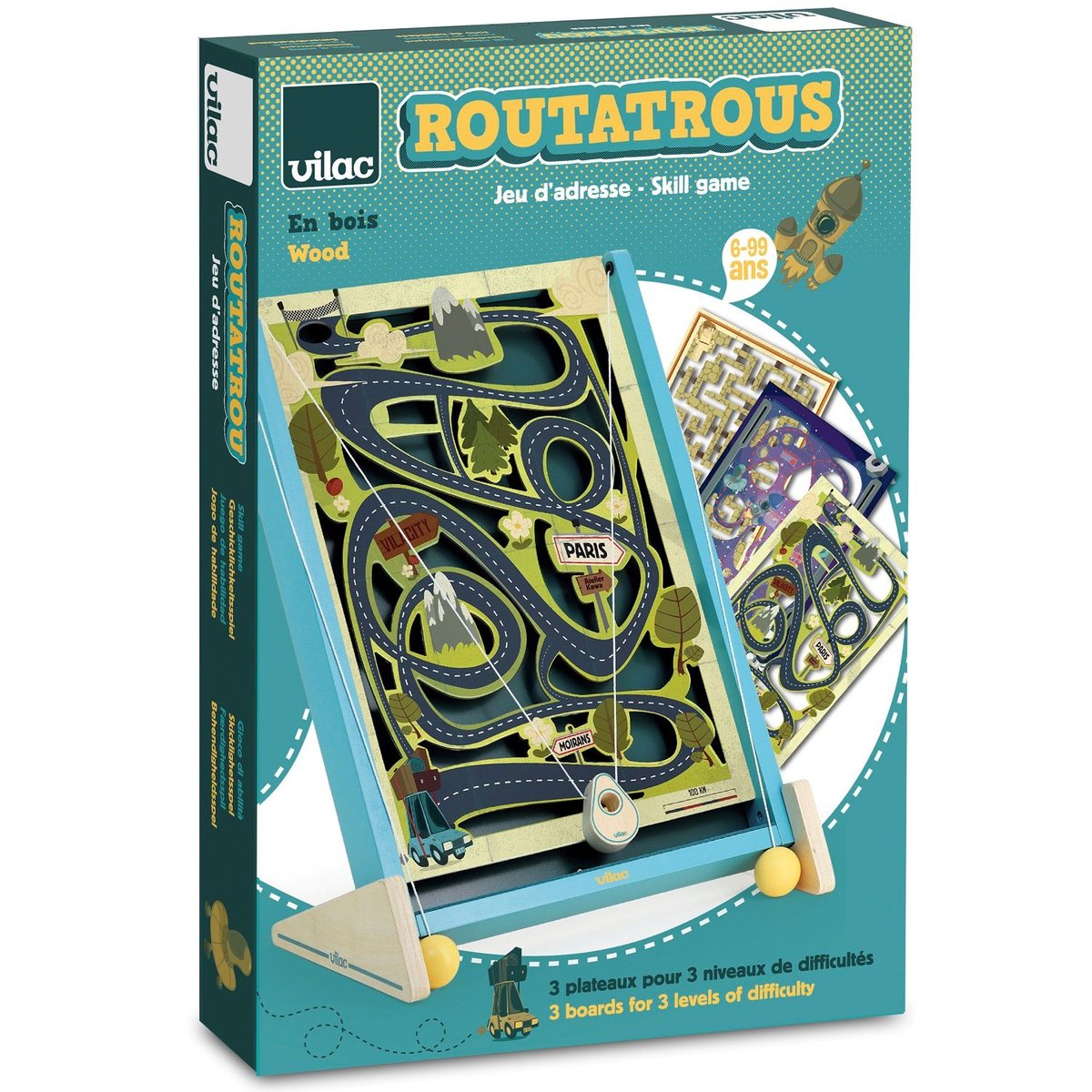Jeu de labyrinthe à ficelles bleu, VILAC