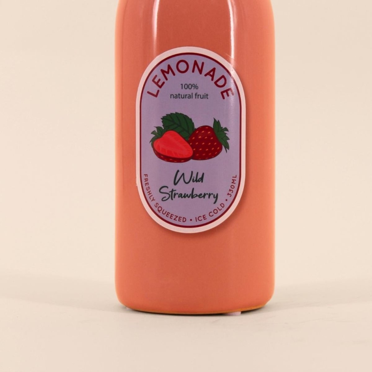 Vase bouteille limonade, H24cm rose, KERSTEN