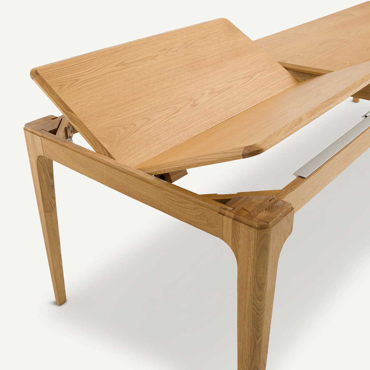 Table extensible en chêne massif et plaqué chêne, 8 à 12 couverts, SANARA chêne naturel, AM.PM