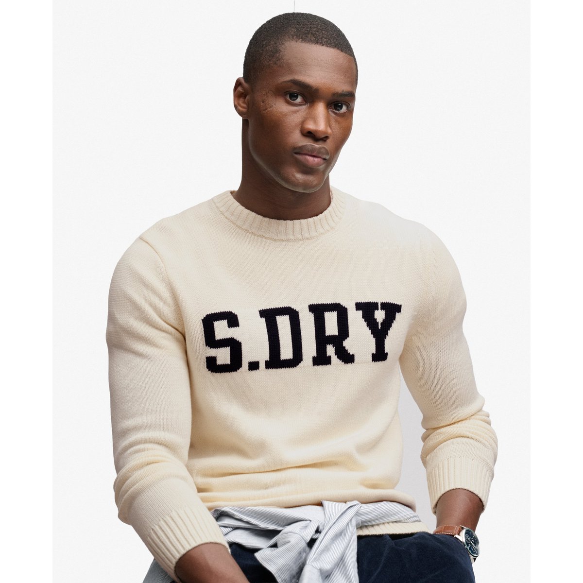 Pull Intarisa Preppy coupe ajustée crème, SUPERDRY