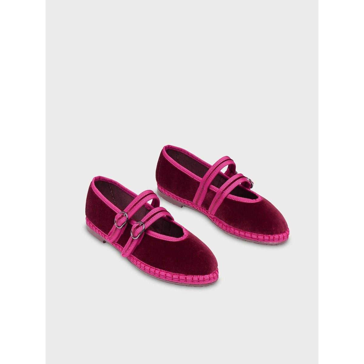 Claire Velour Ballet Pumps burgundy, FLABELUS