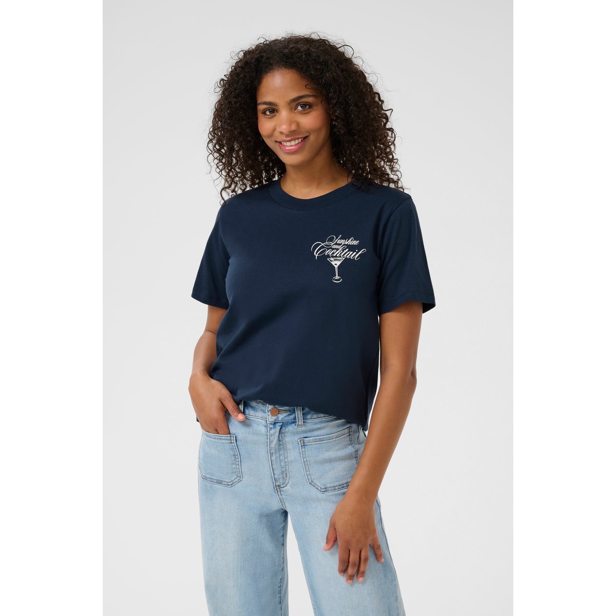 Short sleeved blouse bleu midnight marine, KAFFE