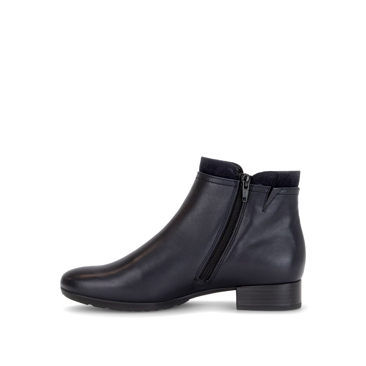 Bottines en cuir lisse à talon décroché bleu, GABOR