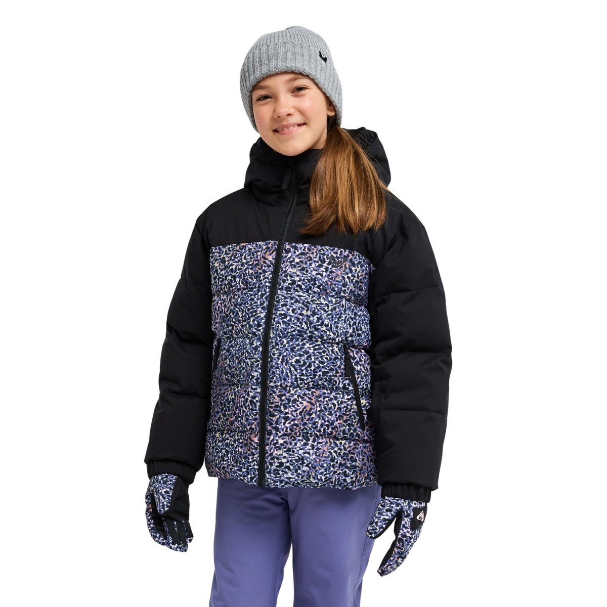 Veste de snow technique SNOWYHILL PRINTED PUFFY 10K. violet true black wildin out rg, ROXY