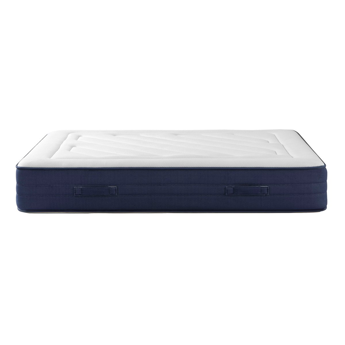 Ensemble matelas ressorts, latex et mémoire de forme, sommier Constellation et pieds Rêve 700 blanc, SOMEO