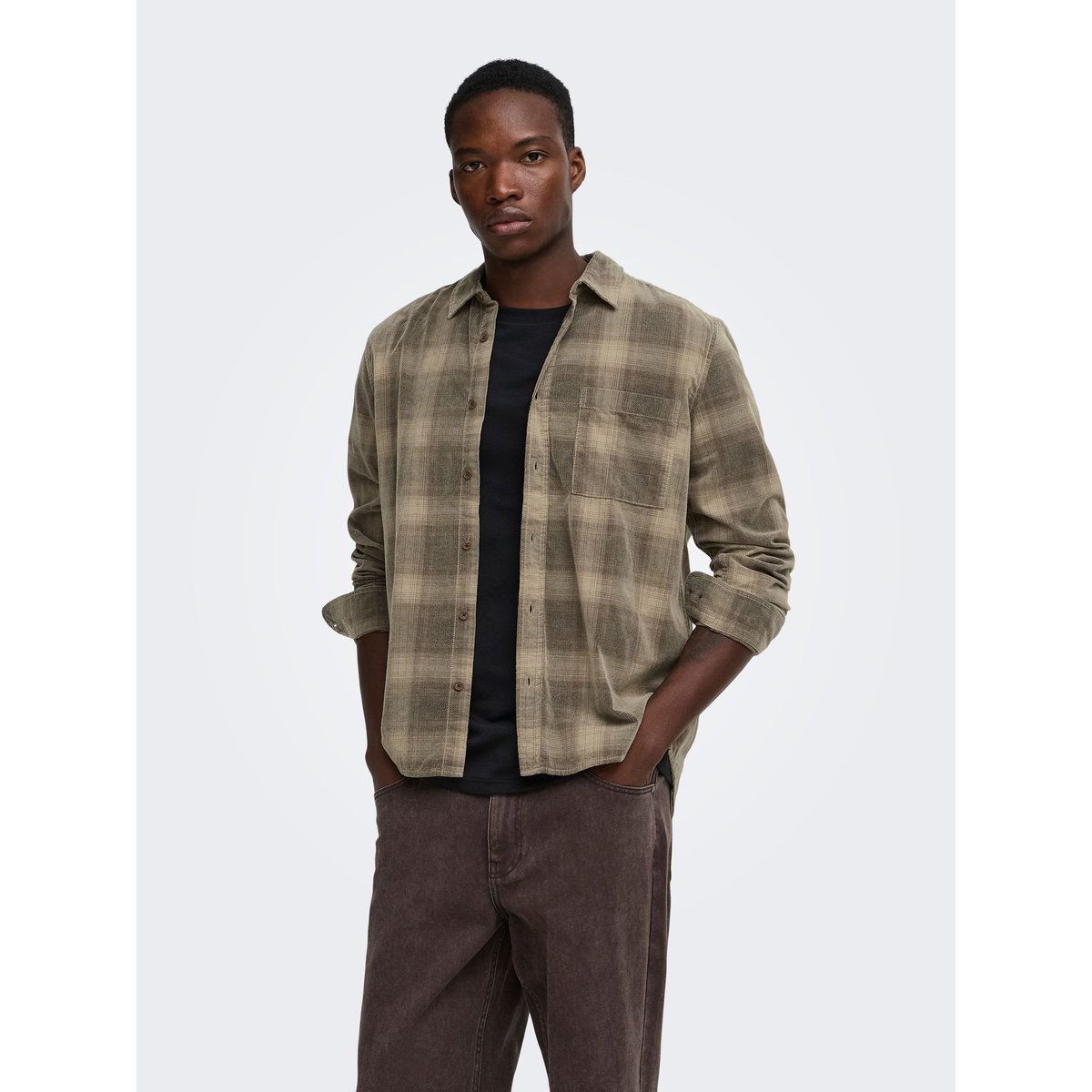 Chemise marron - soft silt 1, ONLY & SONS