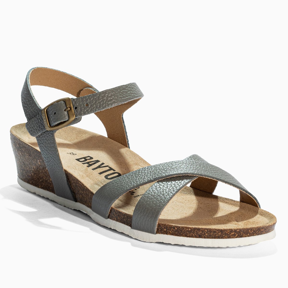 Sandales en cuir CANBERRA gris, BAYTON
