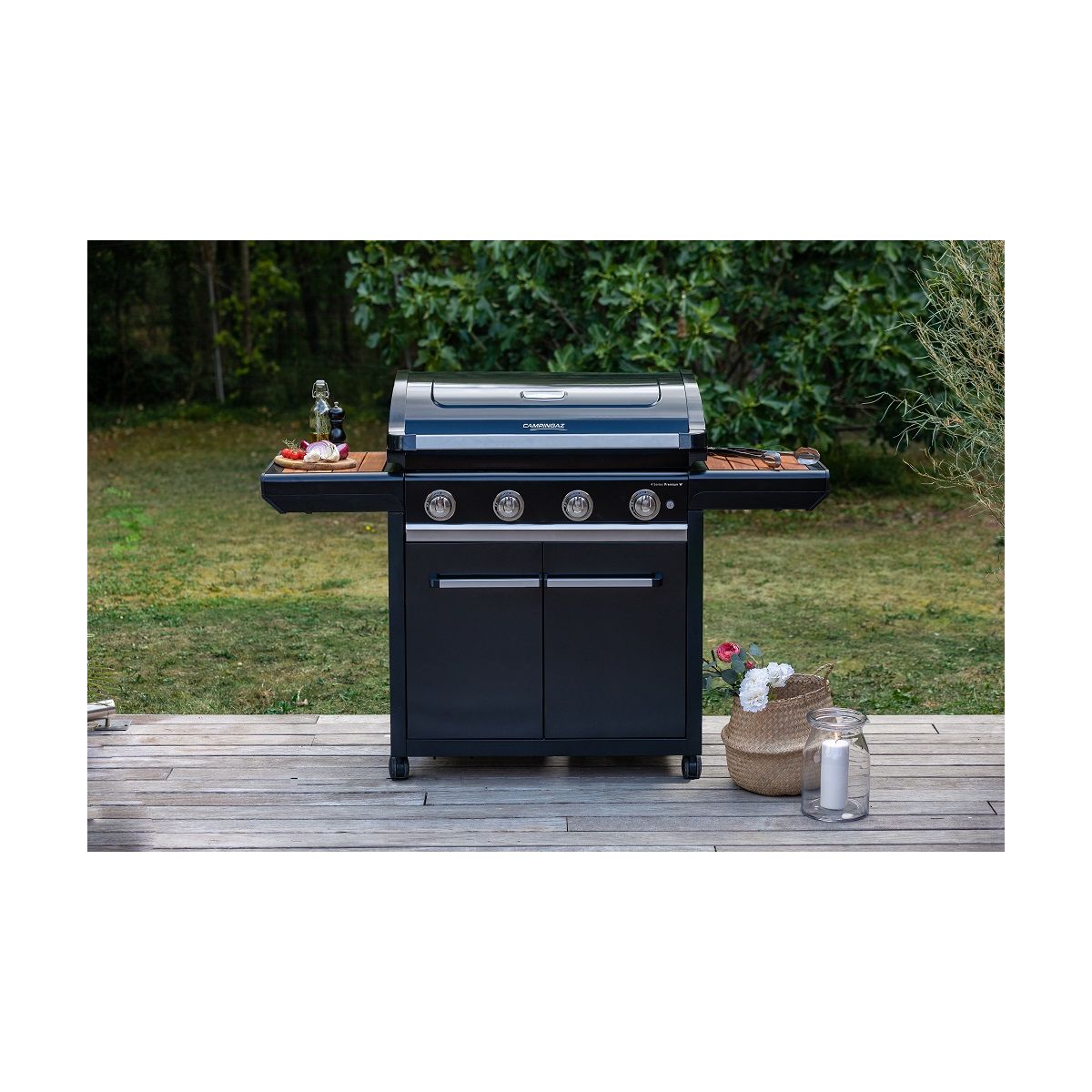 Barbecue gaz Premium 4W noir 4 brûleurs sur chariot, 72x46 cm noir, CAMPINGAZ