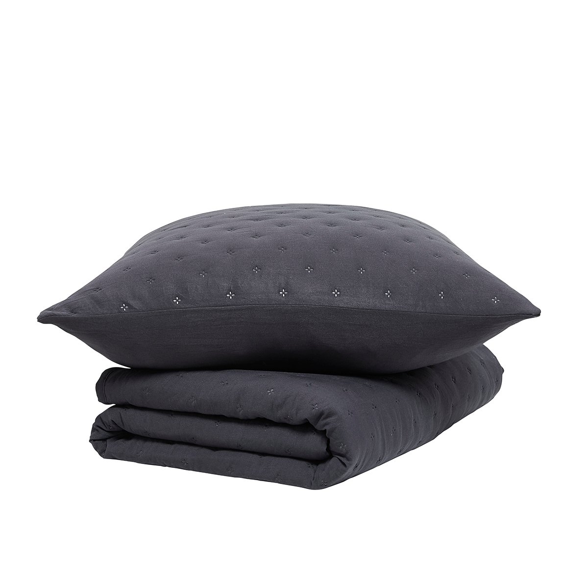 Couvre lit boutis ESSENTIAL gris anthracite, TODAY