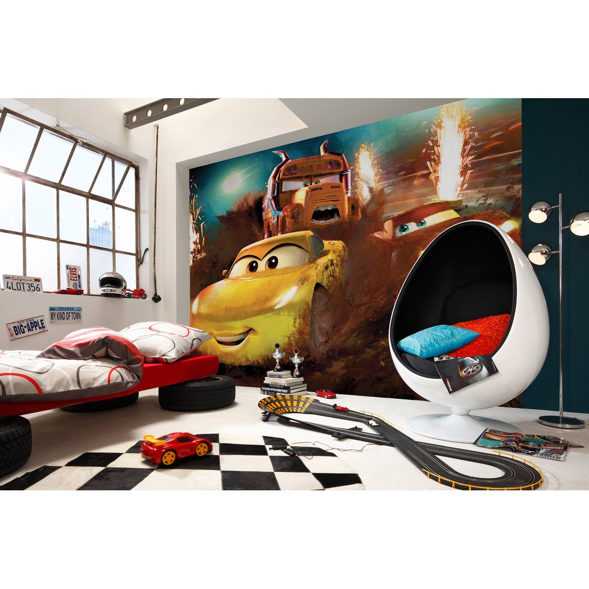 Papier peint Komar - Cars Dirt Track - 350 x 250 cm multicolore, HEXOA