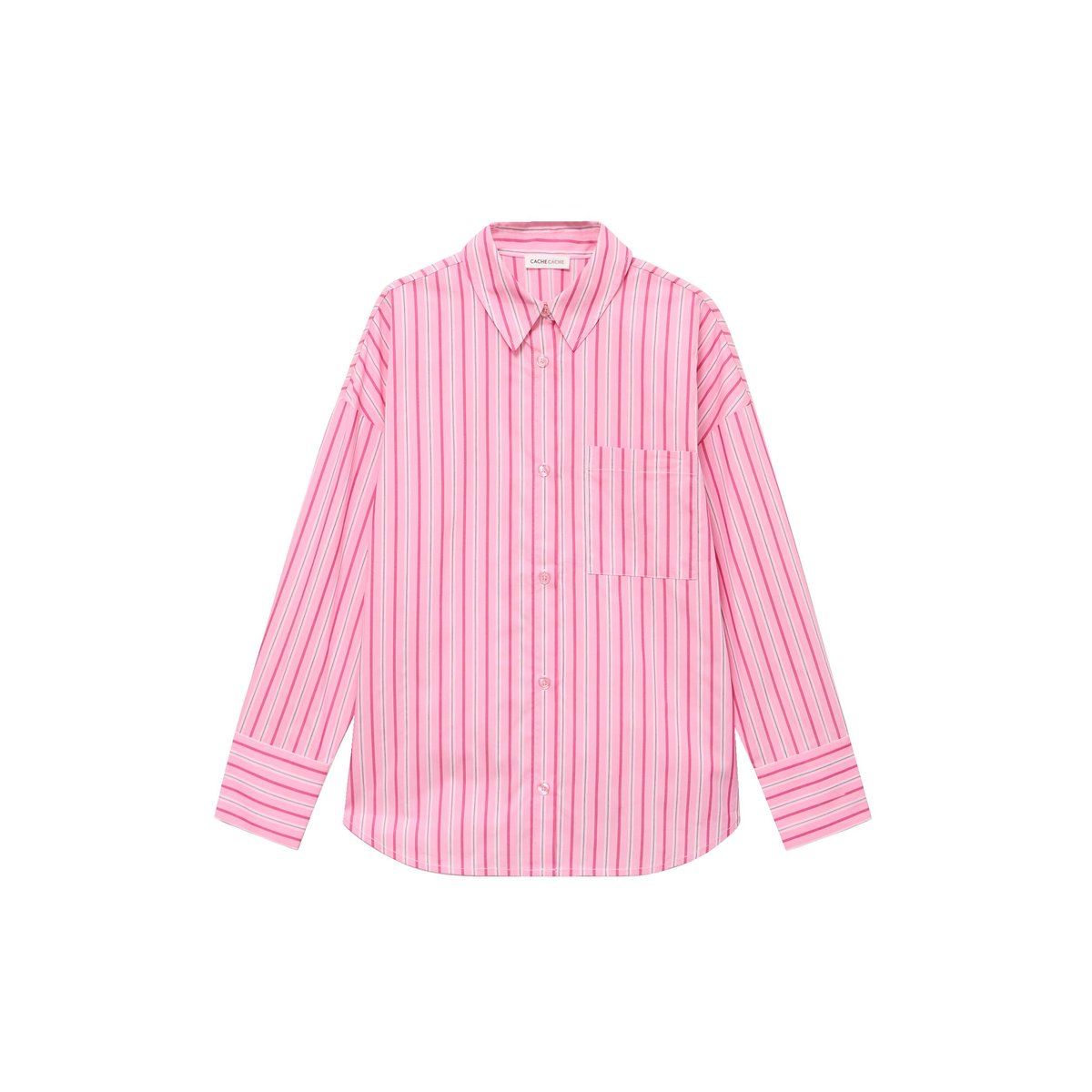 Chemise oversize col classique rose vif, CACHE CACHE