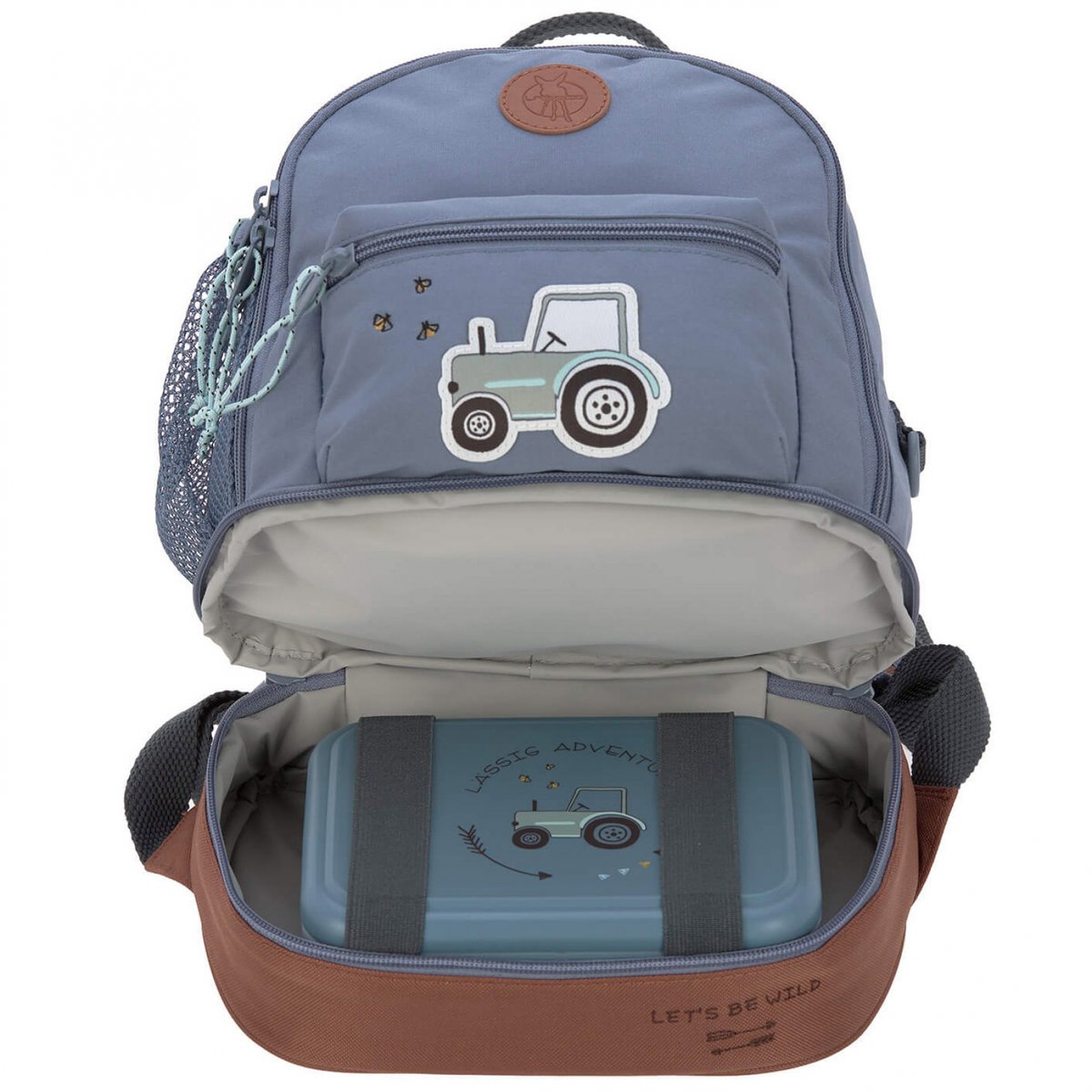 Sac à dos bébé bleu, marron, LASSIG