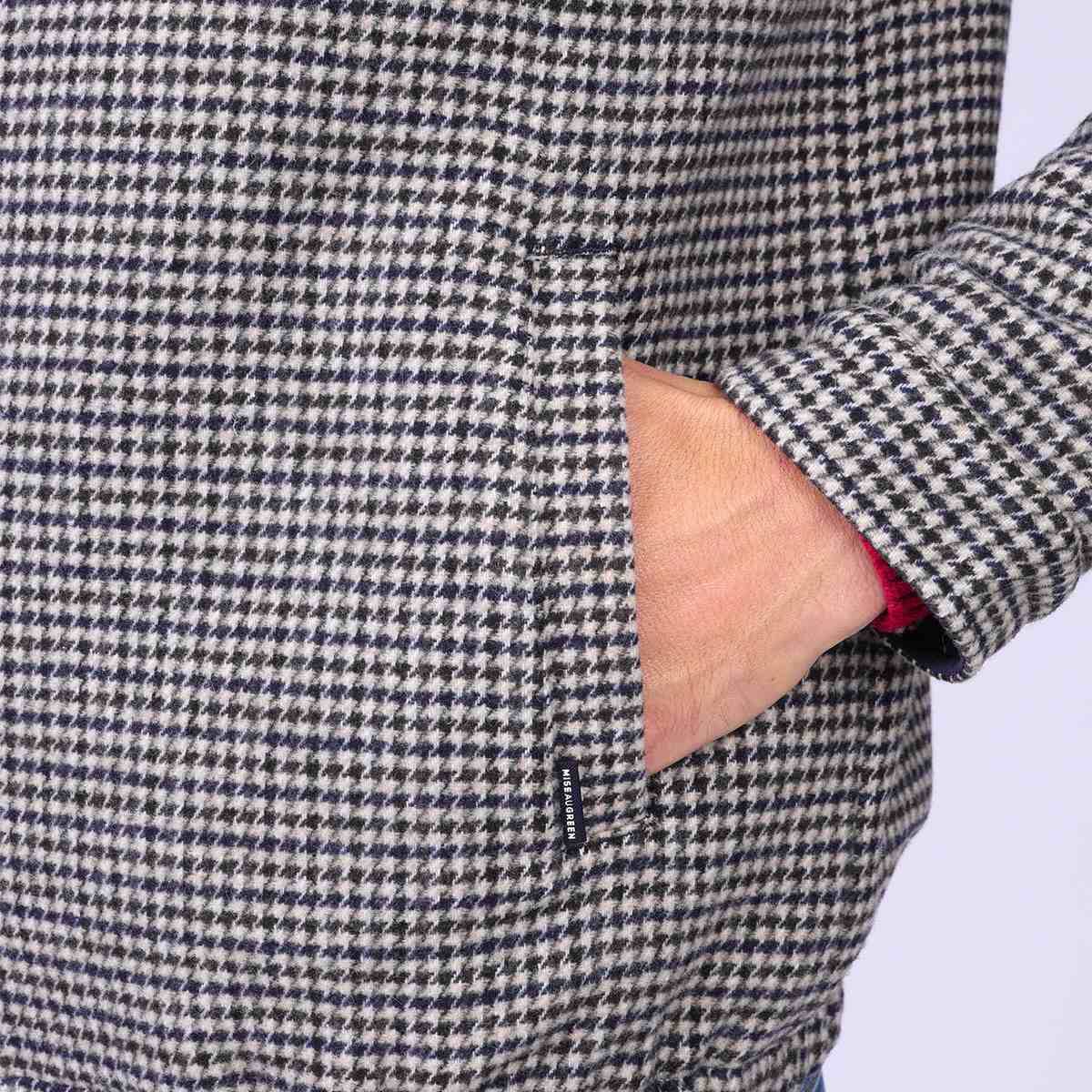 Blouson pied de poule Harrie bleu marine, MISE AU GREEN