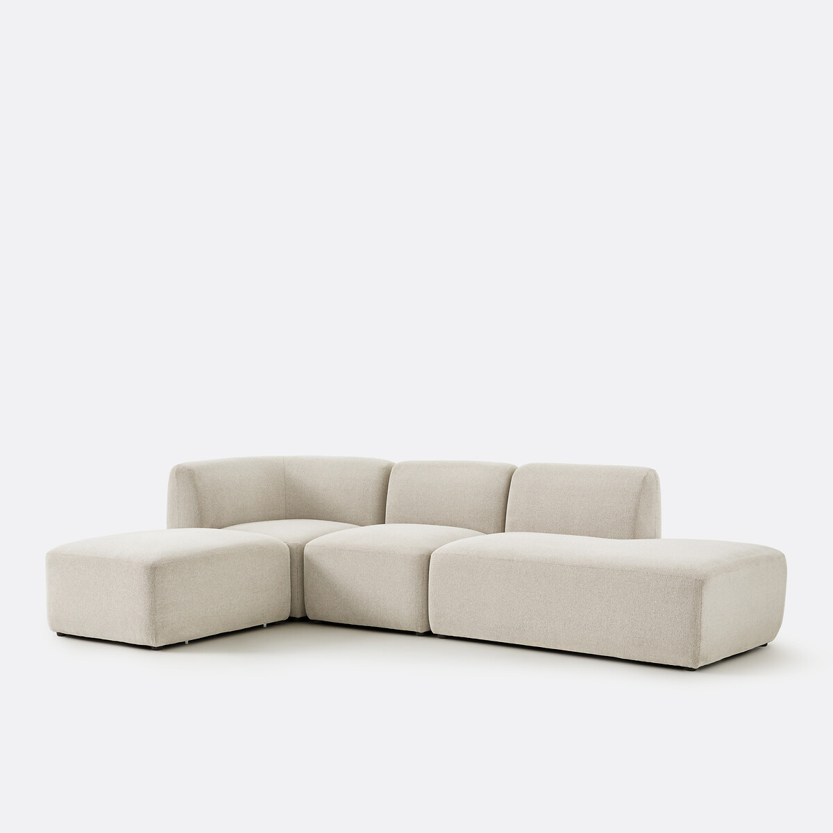 Modulaire rechte recamiere, structuurstof, Jasper ecru, LA REDOUTE INTERIEURS