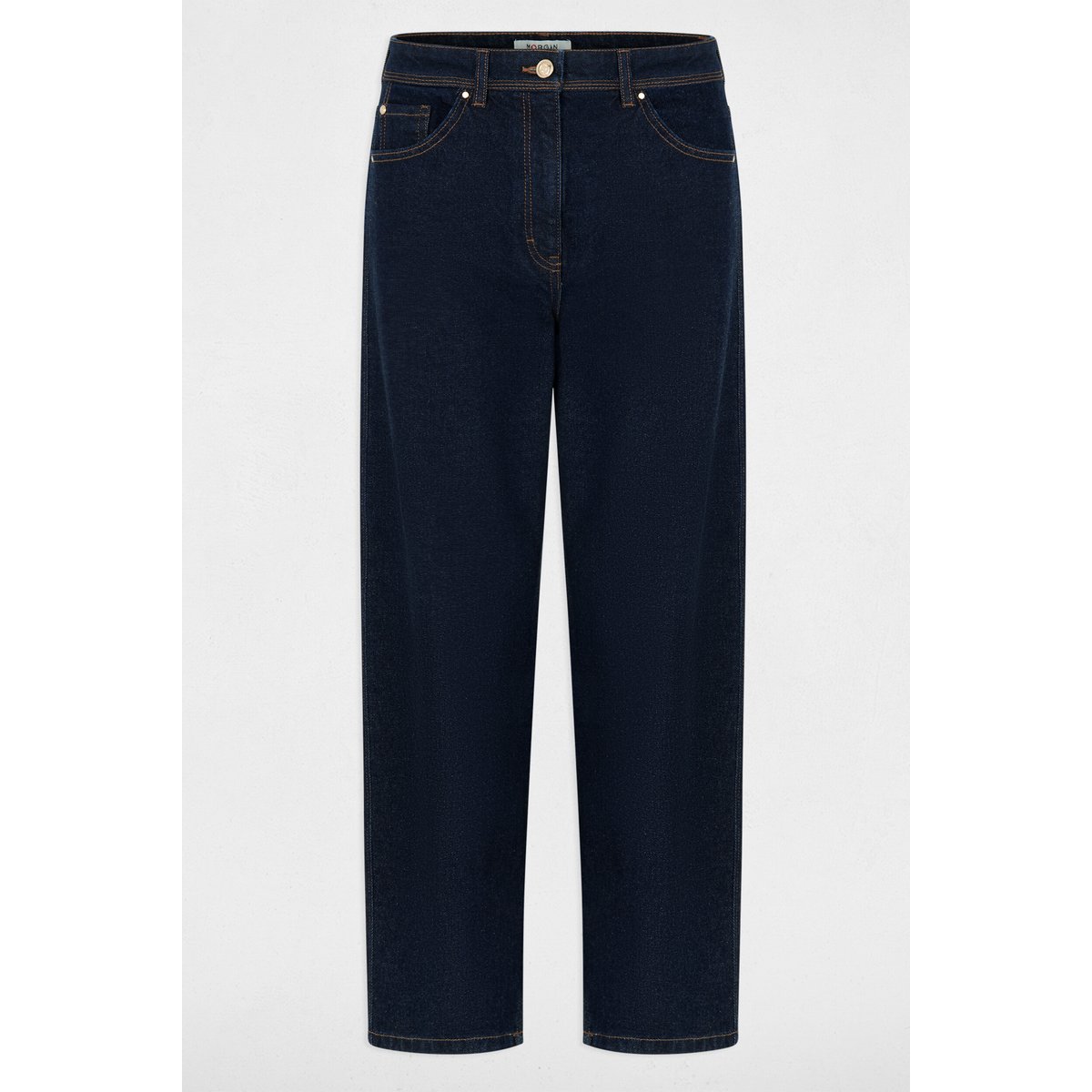 Jean droit taille haute denim brut, MORGAN
