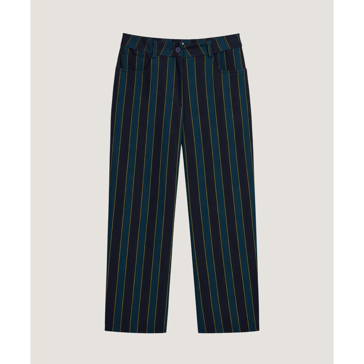 Pantalon droit en toile imprimée bleu, RODIER