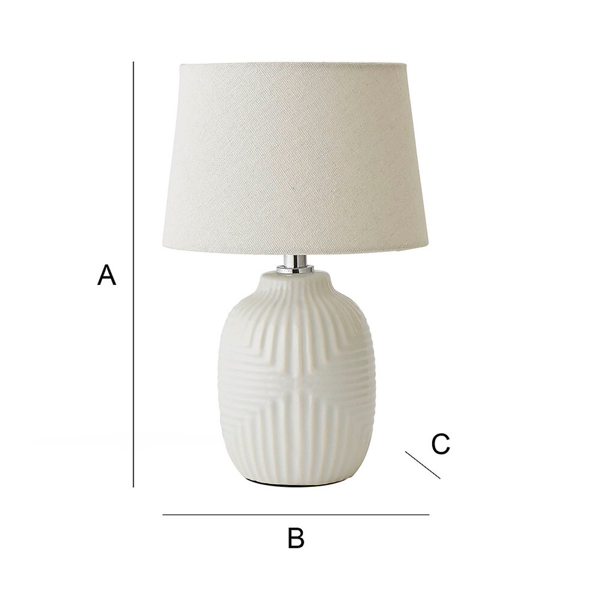 Harris Small Geometric Gloss Table Lamp with Tapered Shade white, SO'HOME