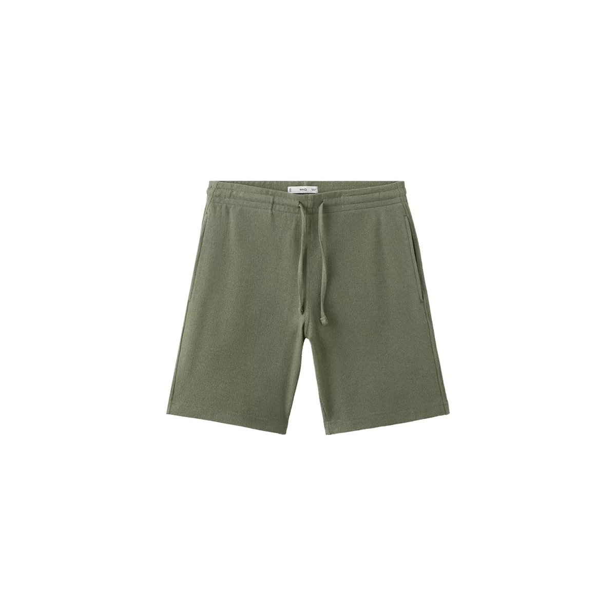 Bermuda coton texturé cordon vert forêt, MANGO MAN