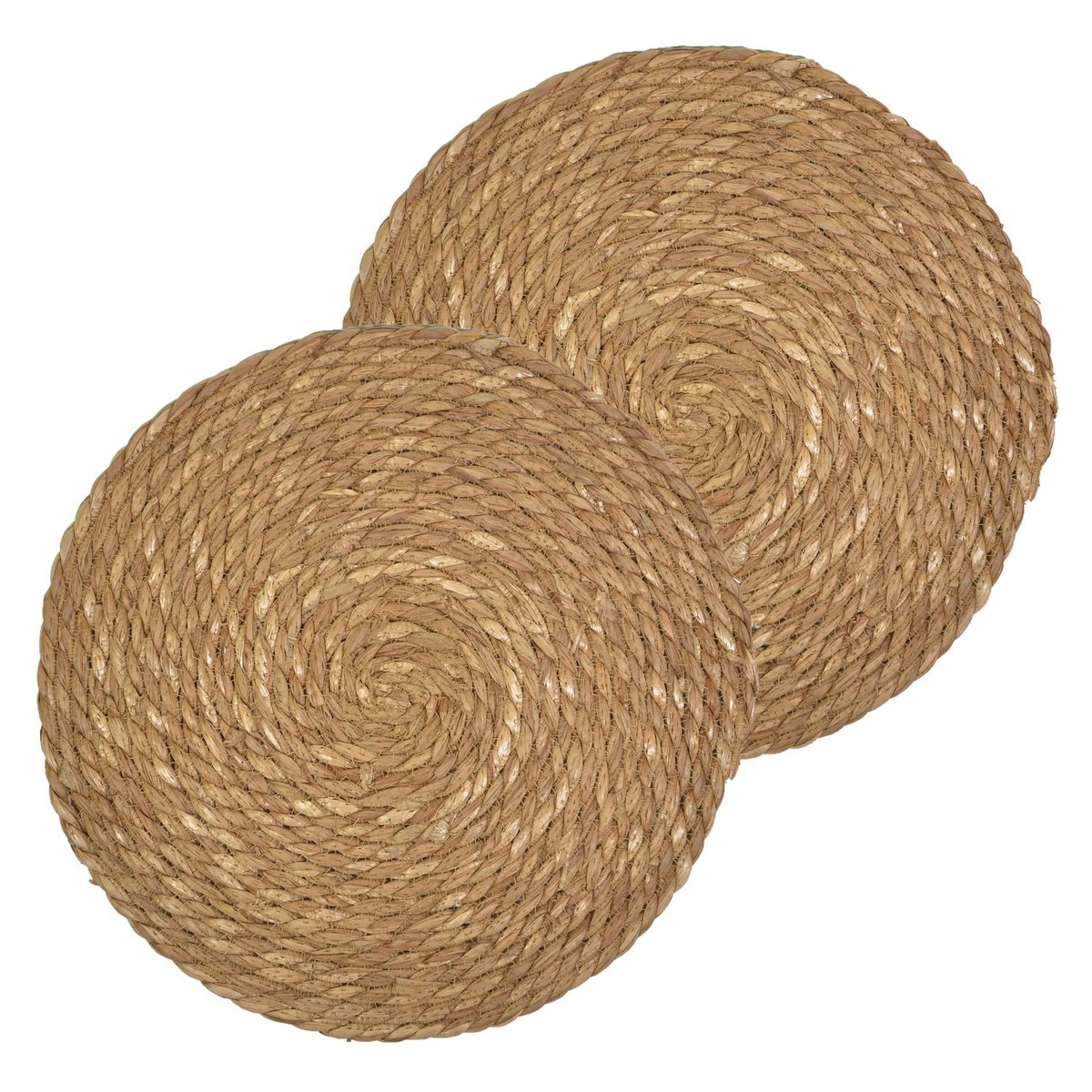 Lot de 2 sets de table ronds en jute GRAMI marron, TOILINUX