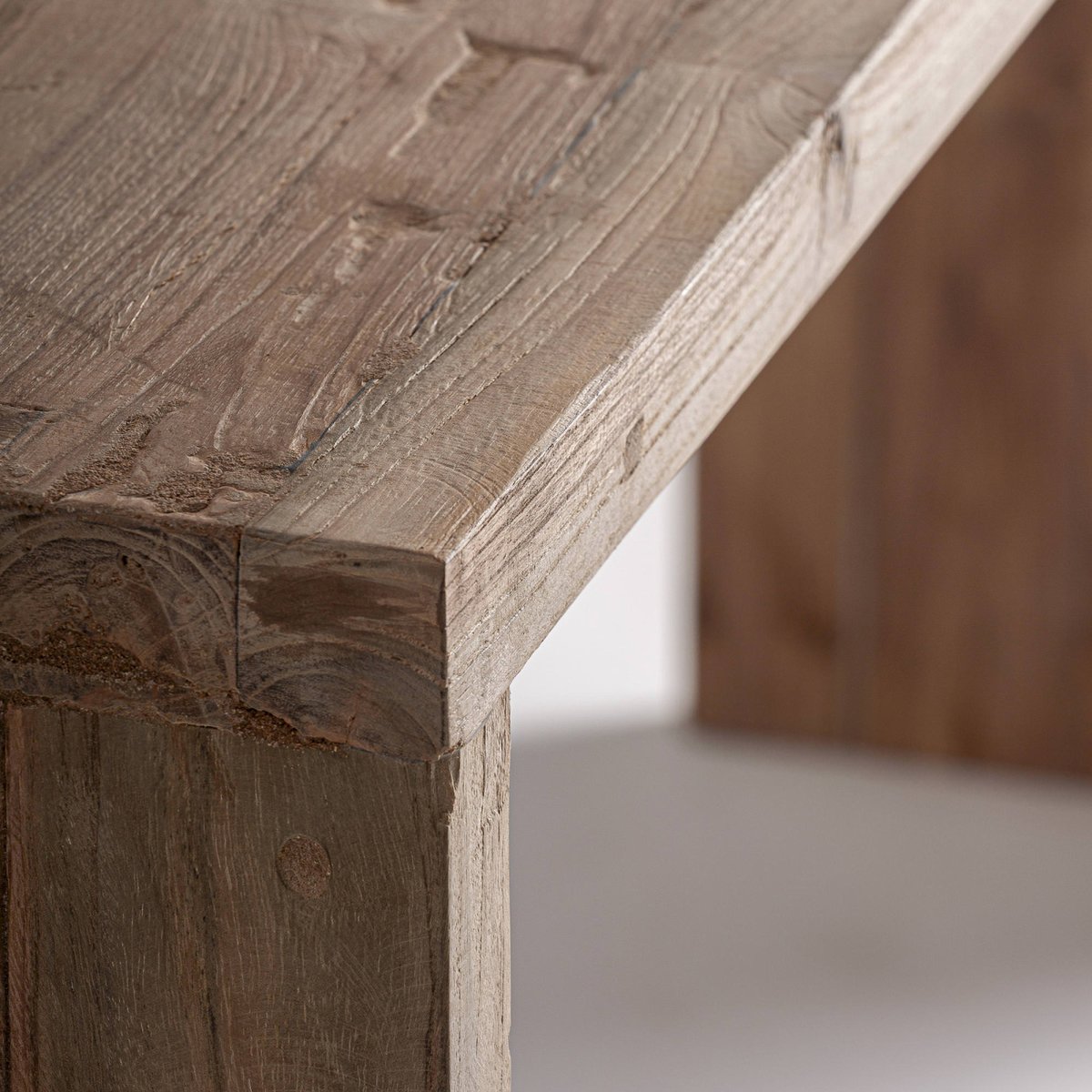 Console rustique en bois de teck brun, RECOLLECTION
