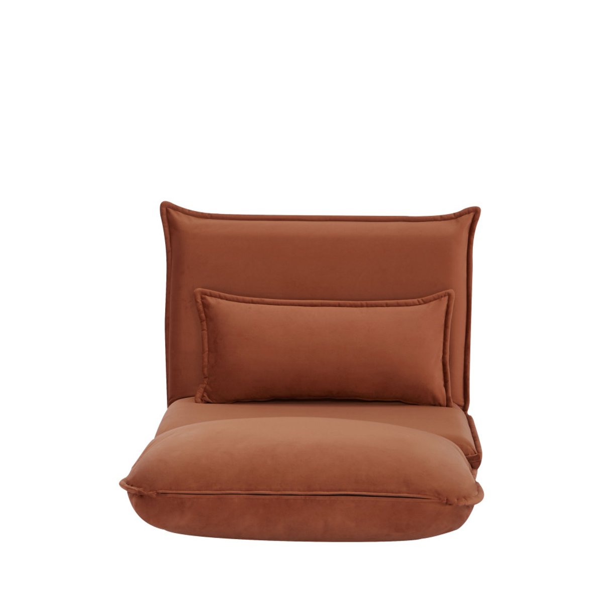 Chauffeuse convertible 1 place en velours- NALA rouille, DRAWER