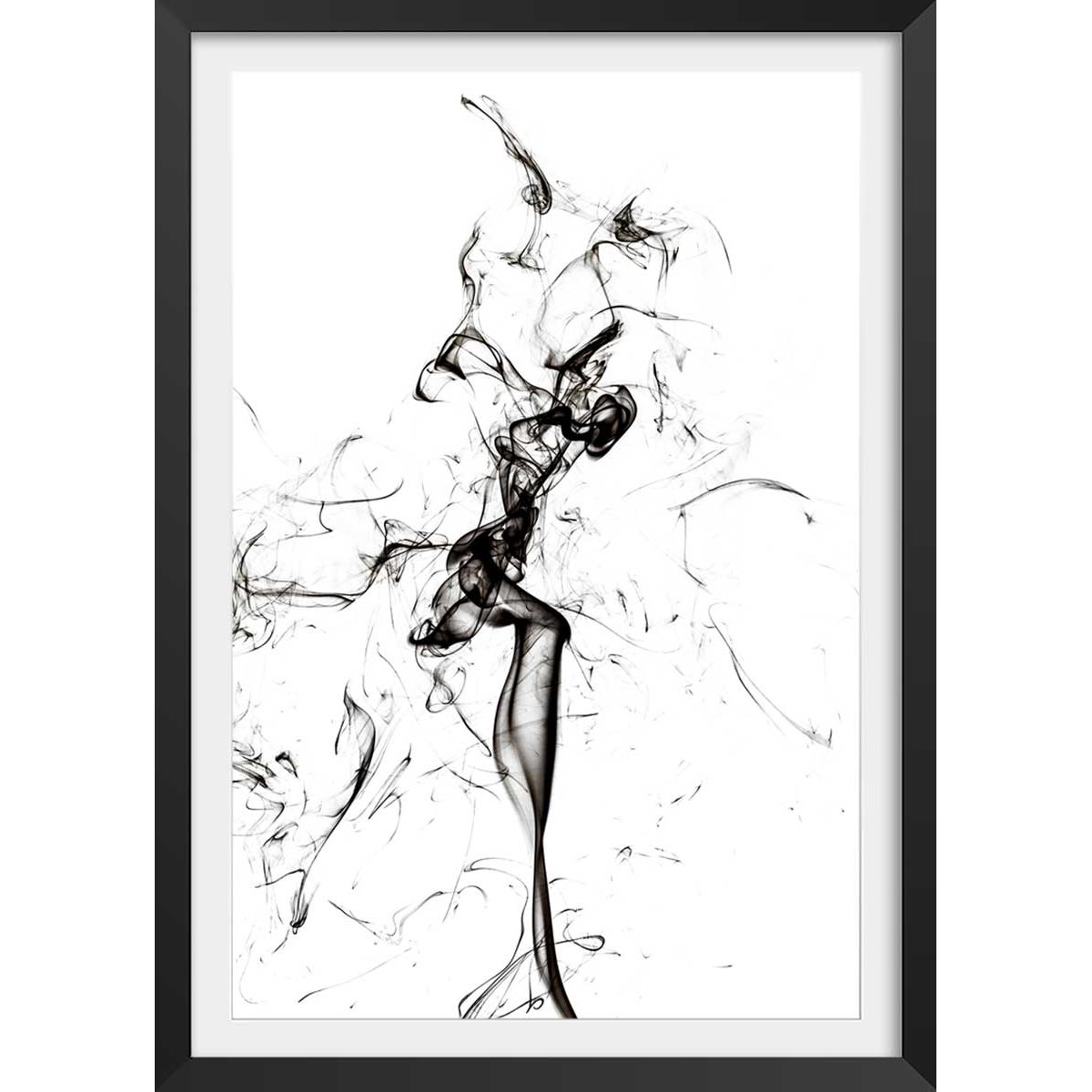 Poster smoke tulip dream affiche + cadre en bois - noir, HEXOA
