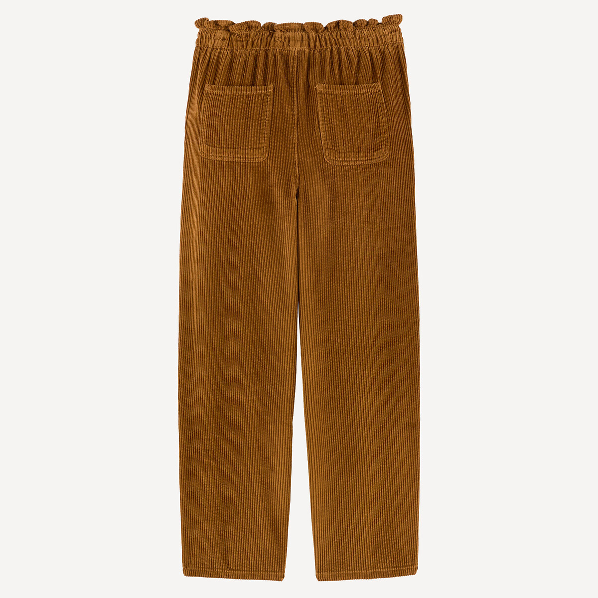 Pantalon paper bag en velours côtelé camel, LA REDOUTE COLLECTIONS