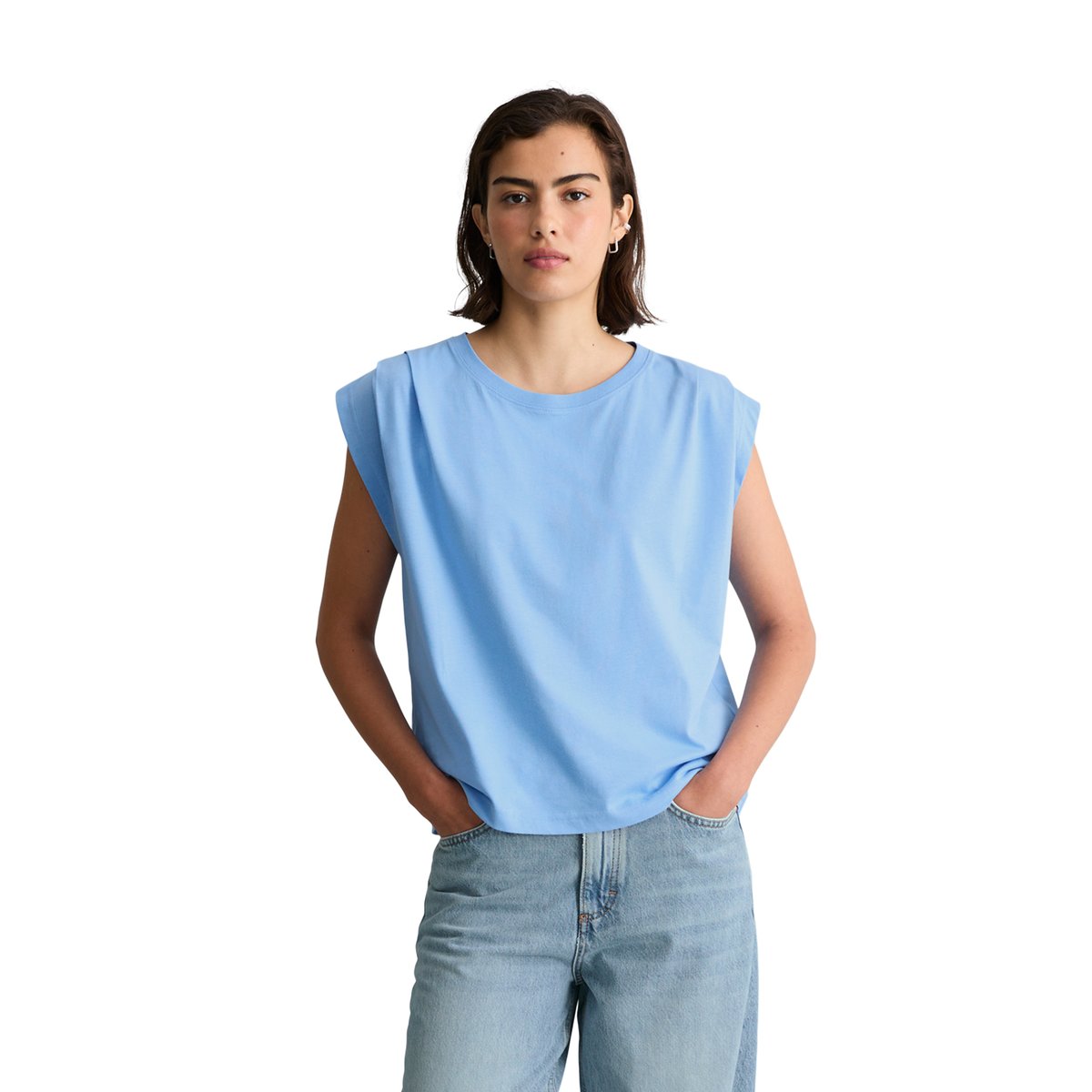 T-shirt relaxed en pur coton organique bleu moyen, MARC O’POLO DENIM