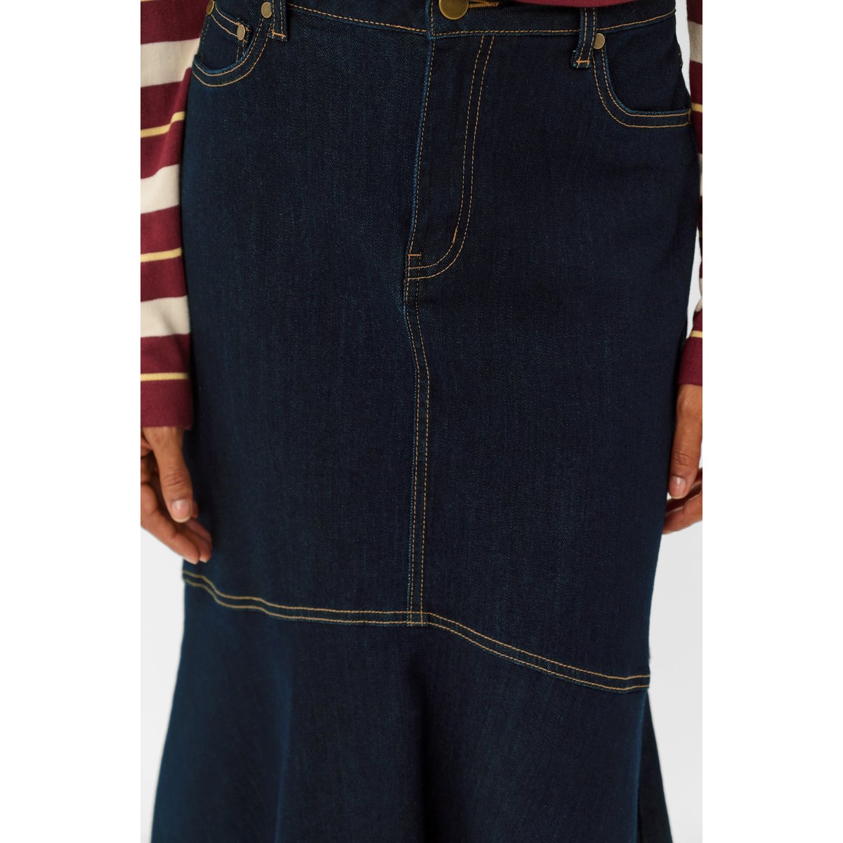 Jupe en jean bleu rinse wash, CULTURE