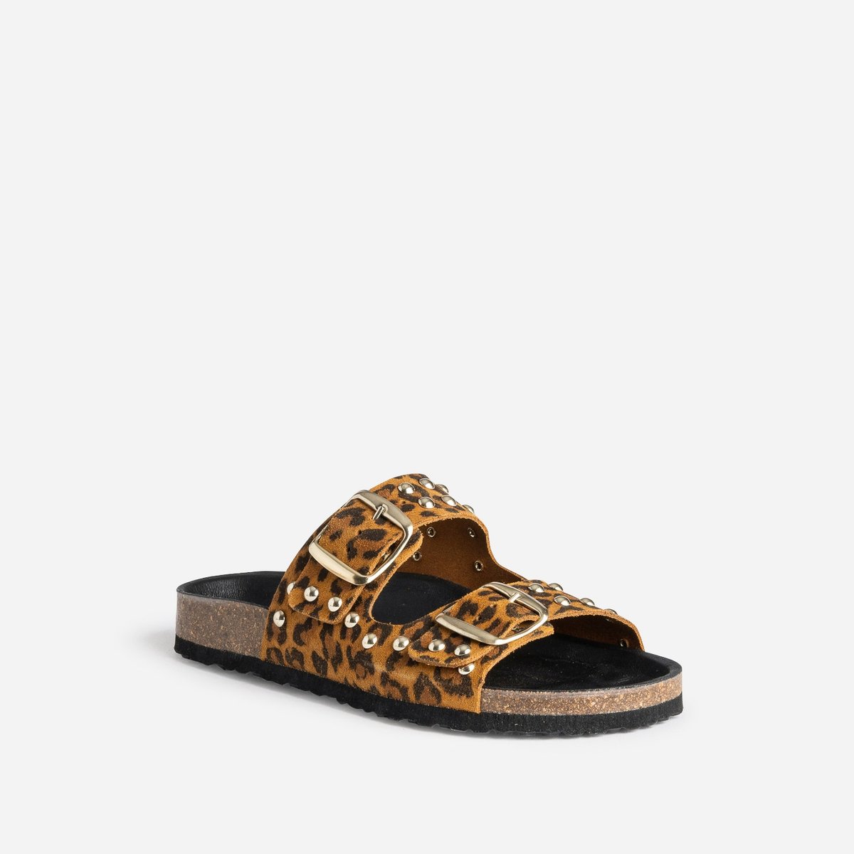 Mule en cuir ATHIA leopard, TEXTO