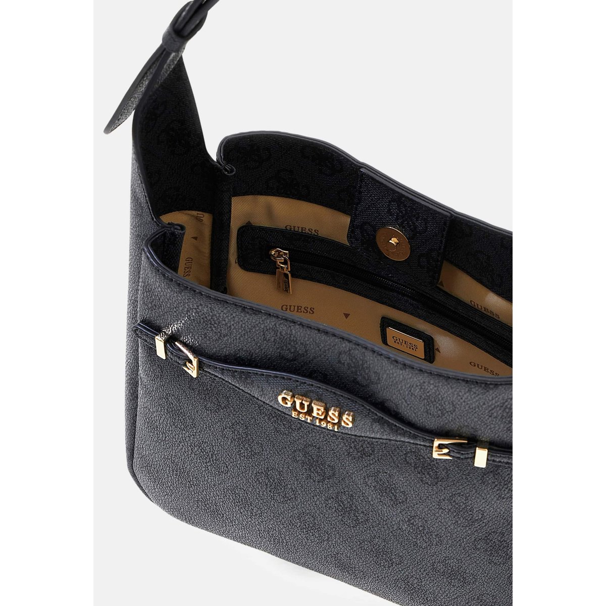 Mini Sac Hobo Katya Logo 4G noir, GUESS