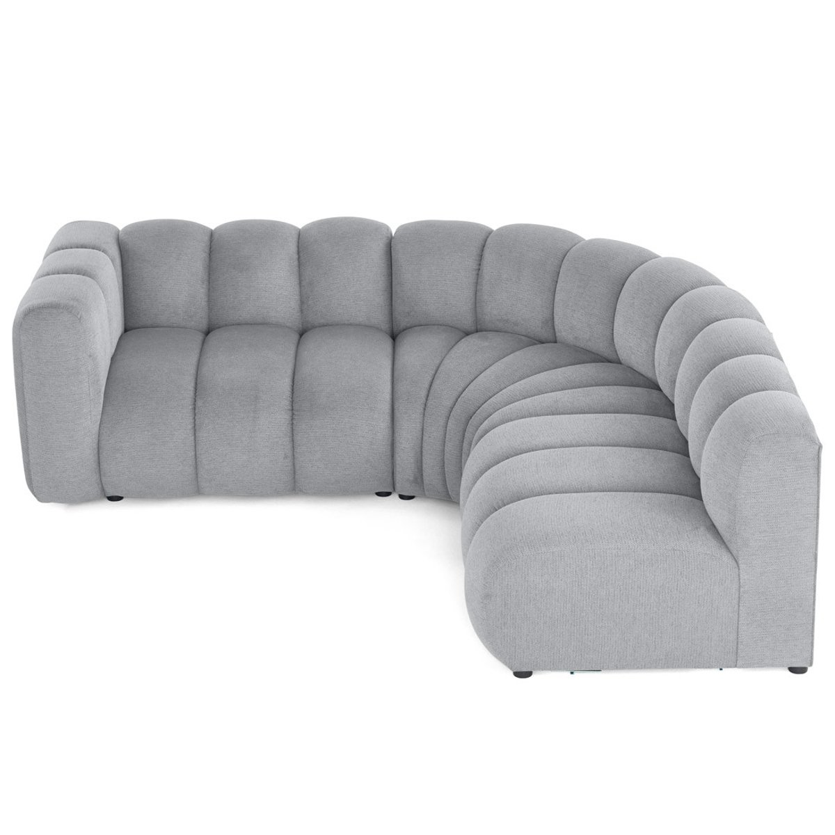 Canapé d'Angle droit 4 places - DEBBIE gris, BEST MOBILIER