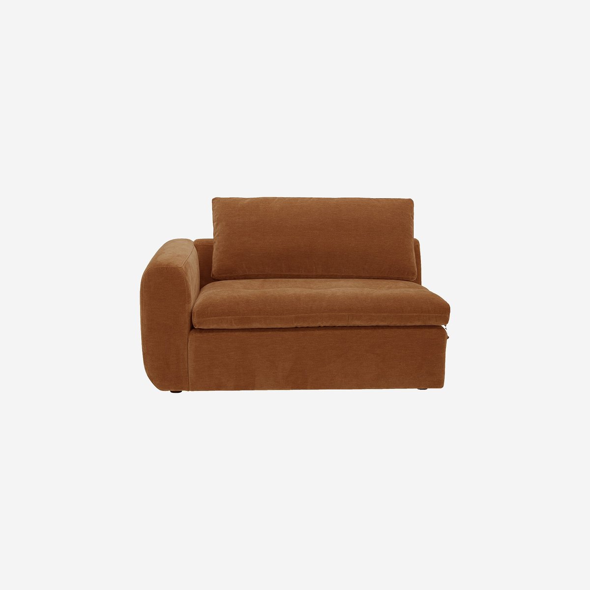 Module d'angle gauche 2 places en tissu AMERIA marron, HABITAT