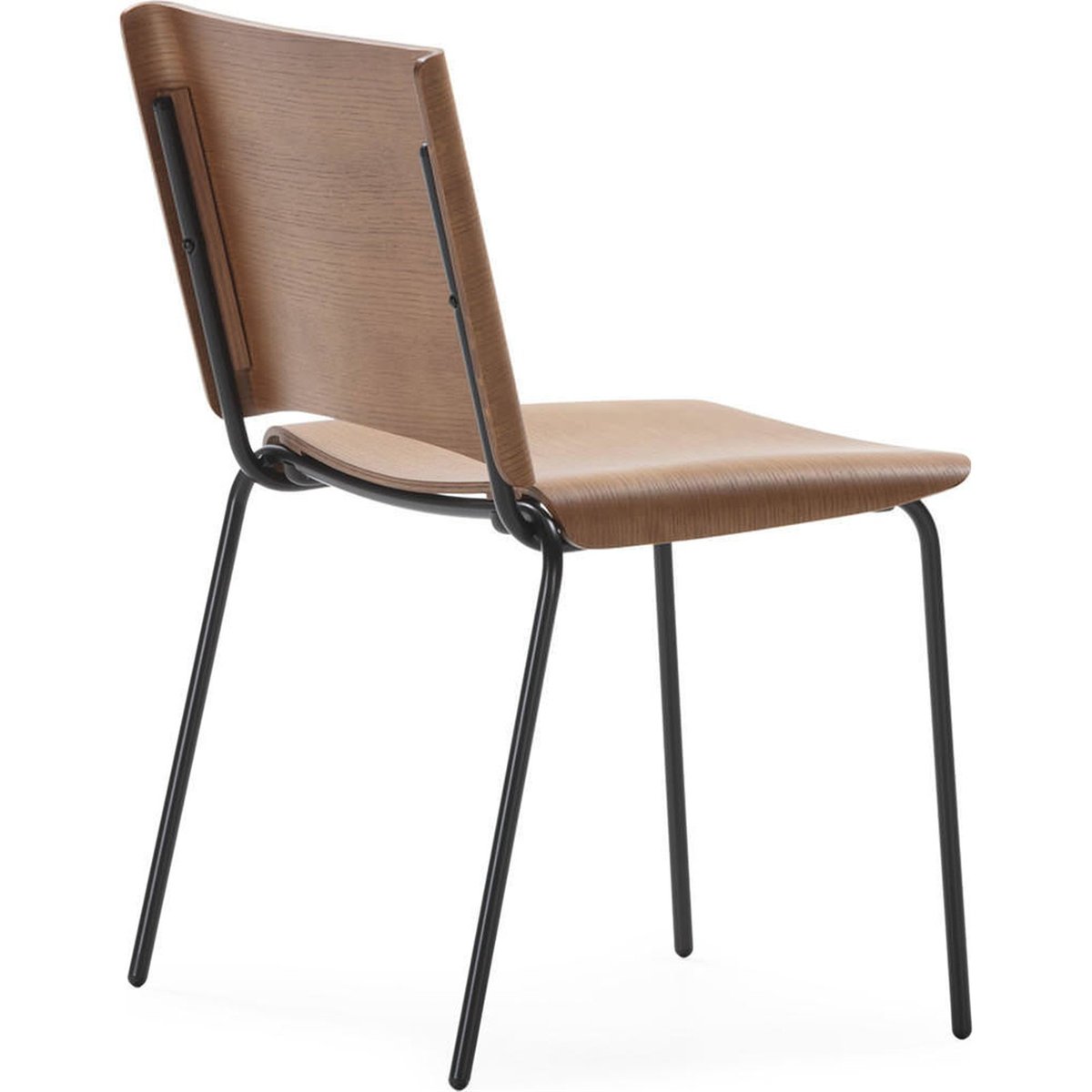Chaise en chêne massif et métal noyer et noir, RECOLLECTION