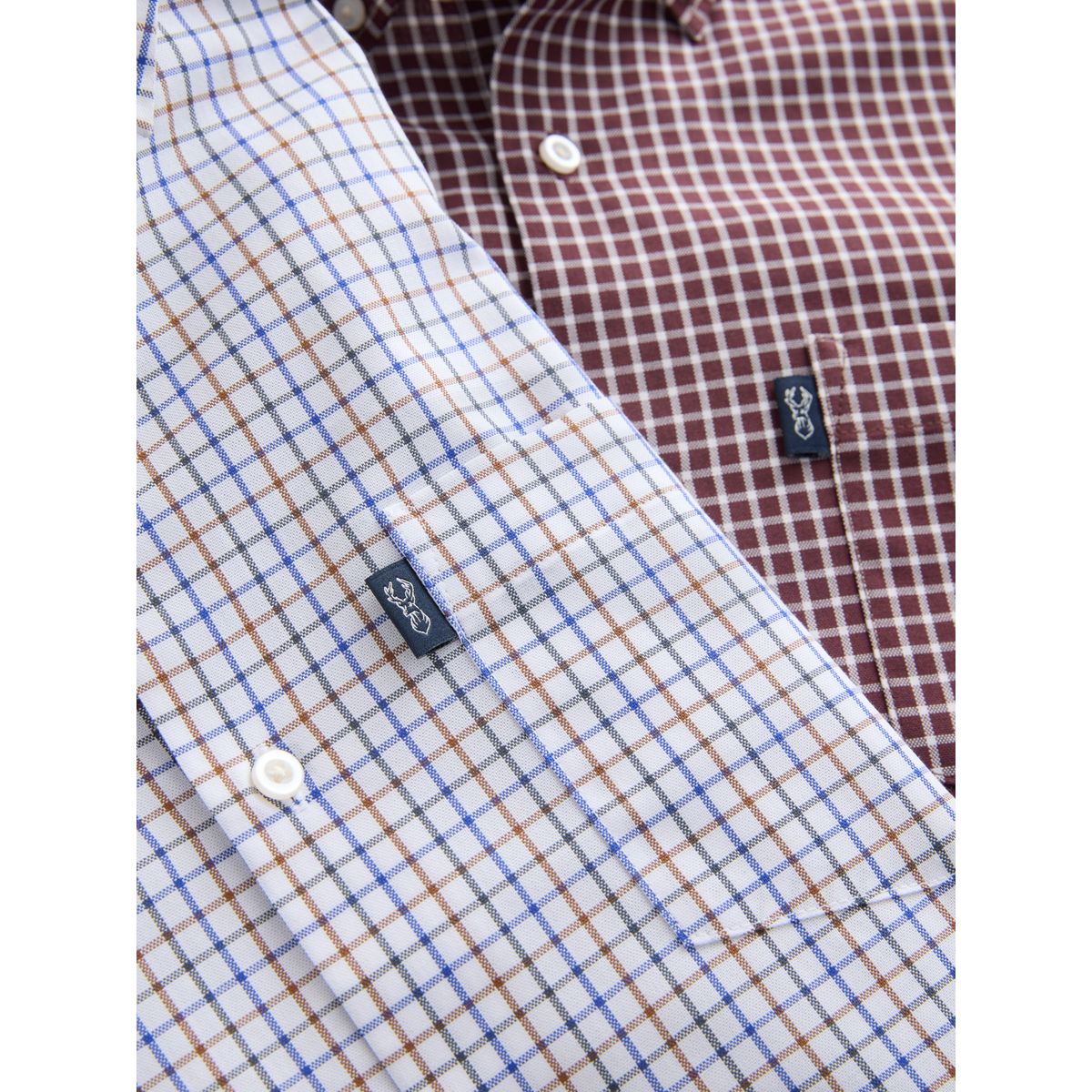 Chemise oxford , lot de 2 carreaux blancs/bordeaux, NEXT
