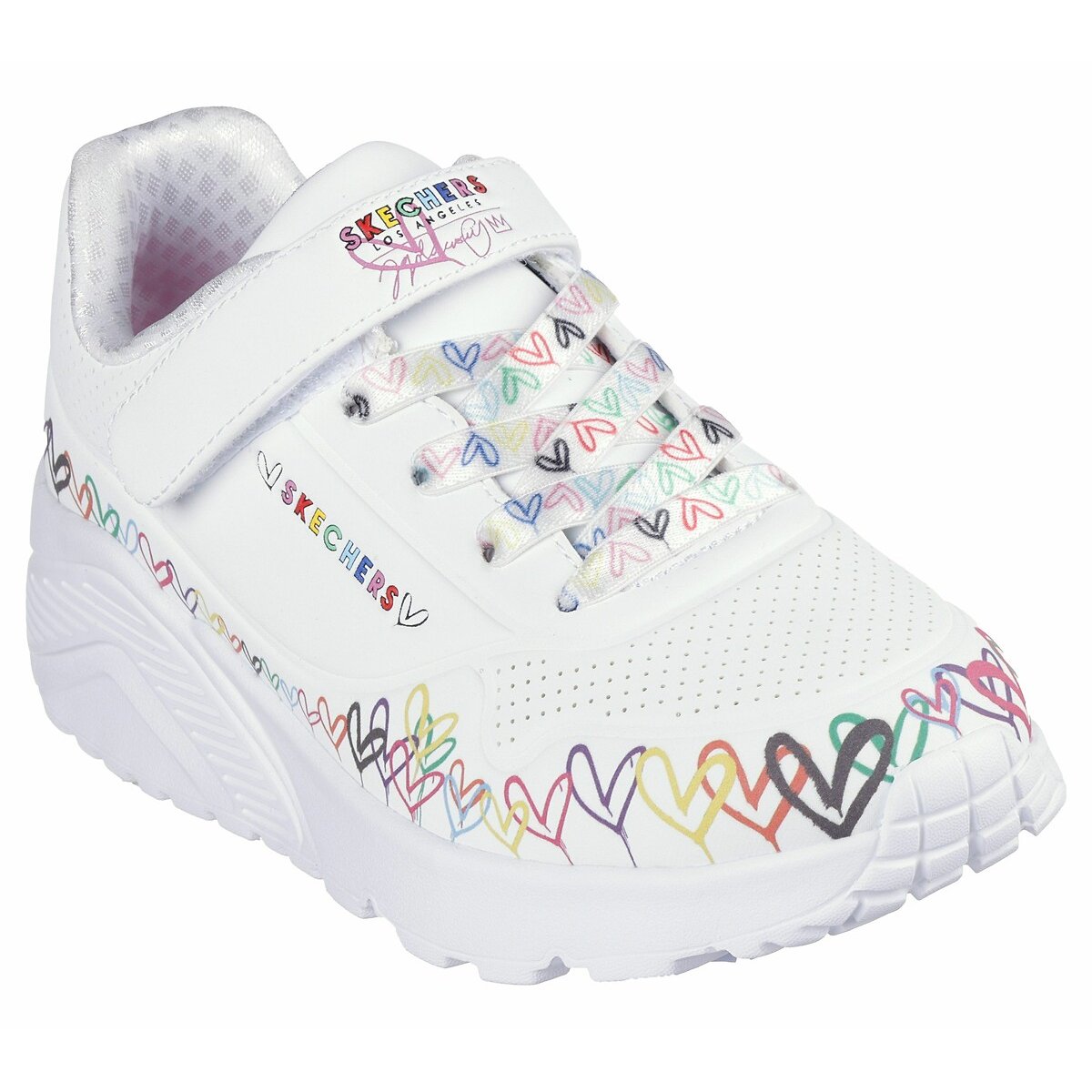 Baskets JGoldcrown: Uno Lite - Heart Craze blanc, SKECHERS