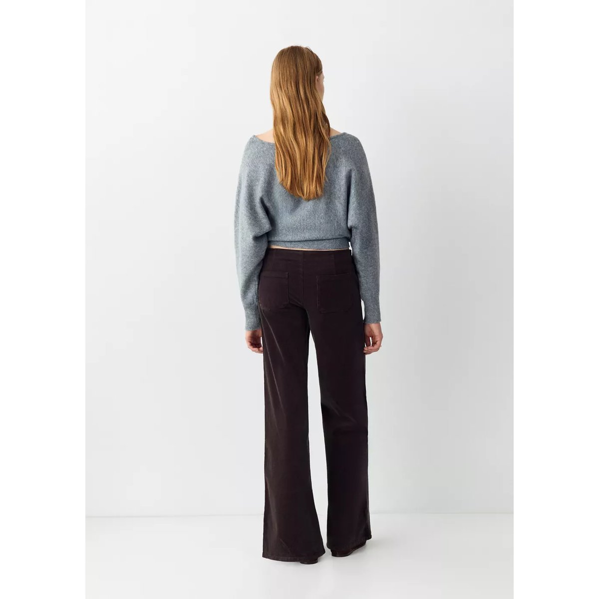 Pantalon droit velours côtelé chocolat, MANGO TEEN