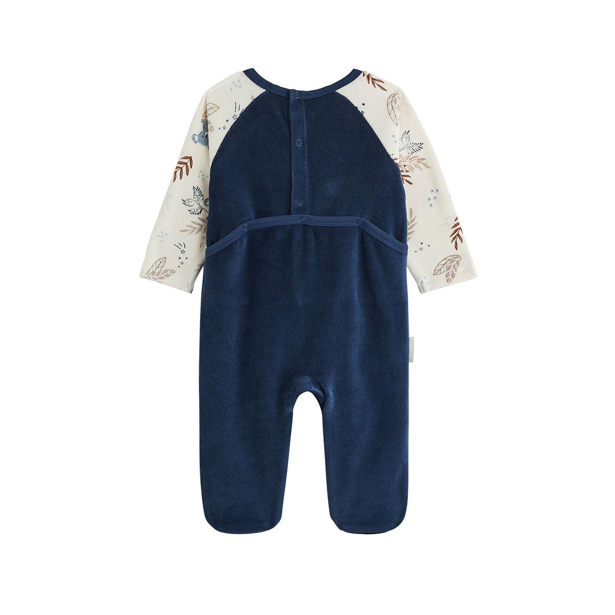Pyjama bébé en velours Mathéo bleu, PETIT BEGUIN