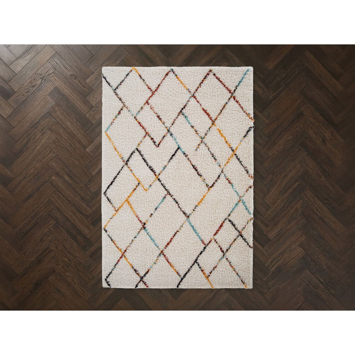 Tapis poils longs style , ELOISE multicolore, BOBOCHIC