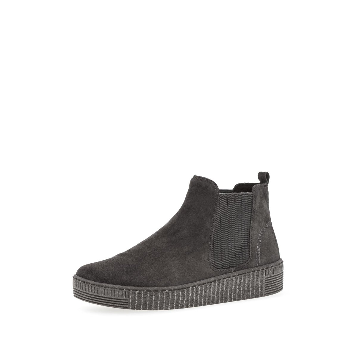 Bottines Chelsea en cuir à talon compensé gris, GABOR