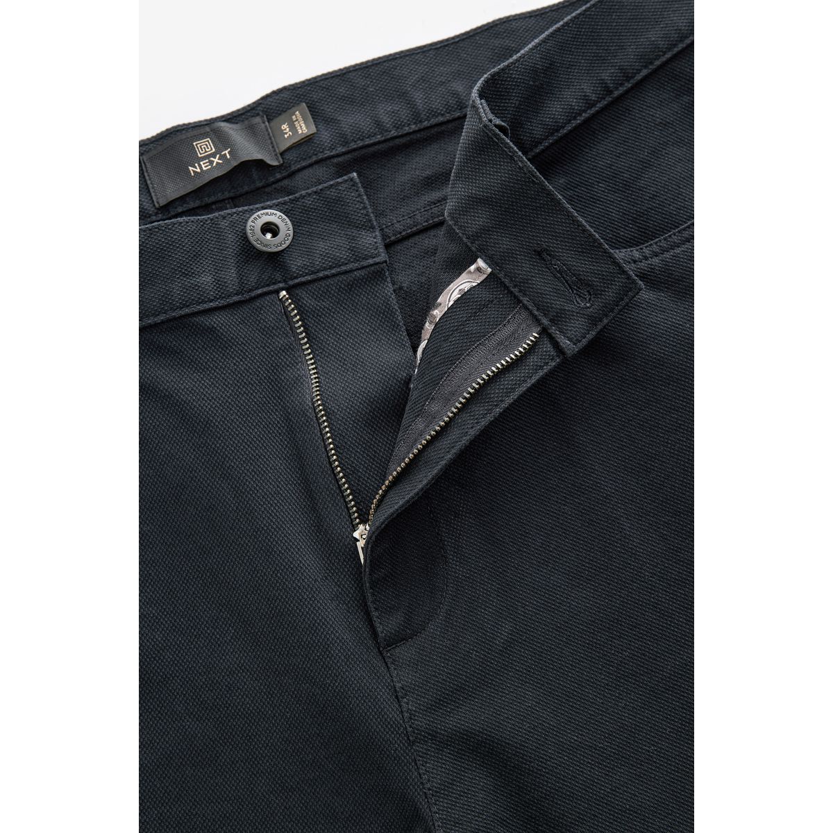Pantalon chino droit stretch texturé élégant bleu marine, NEXT