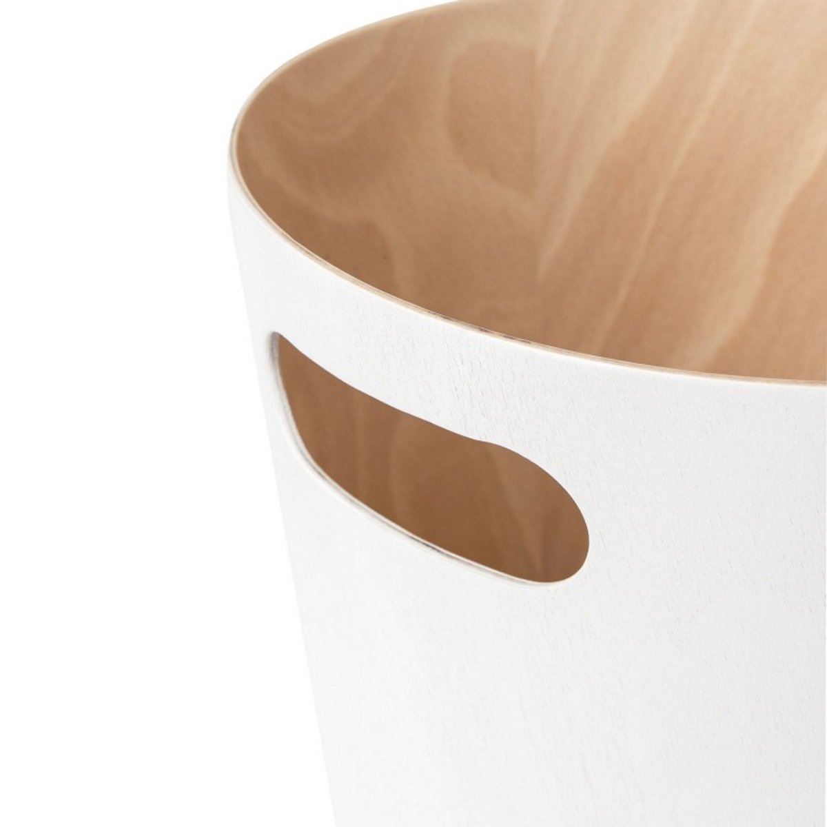 Corbeille à papier bois  Woodrow blanc, UMBRA
