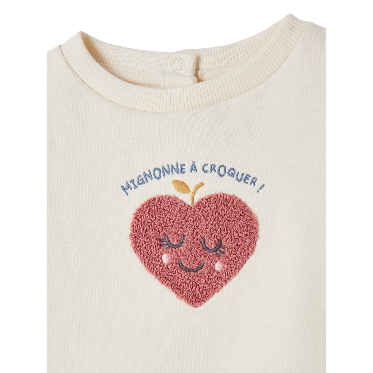Sweat bébé avec motif en bouclettes écru, VERTBAUDET
