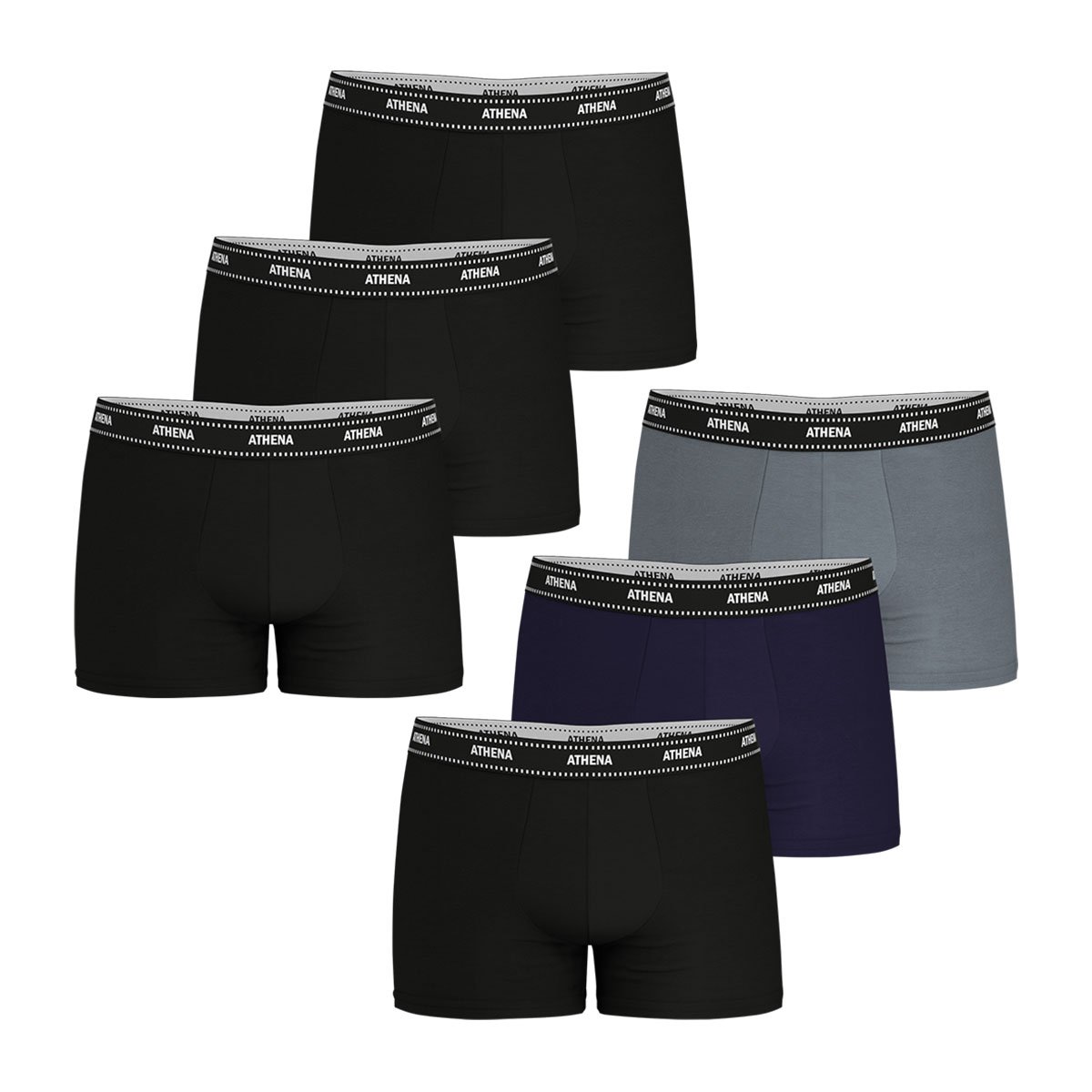 Boxers, lot de 6, my petits prix noir-bleu, ATHENA