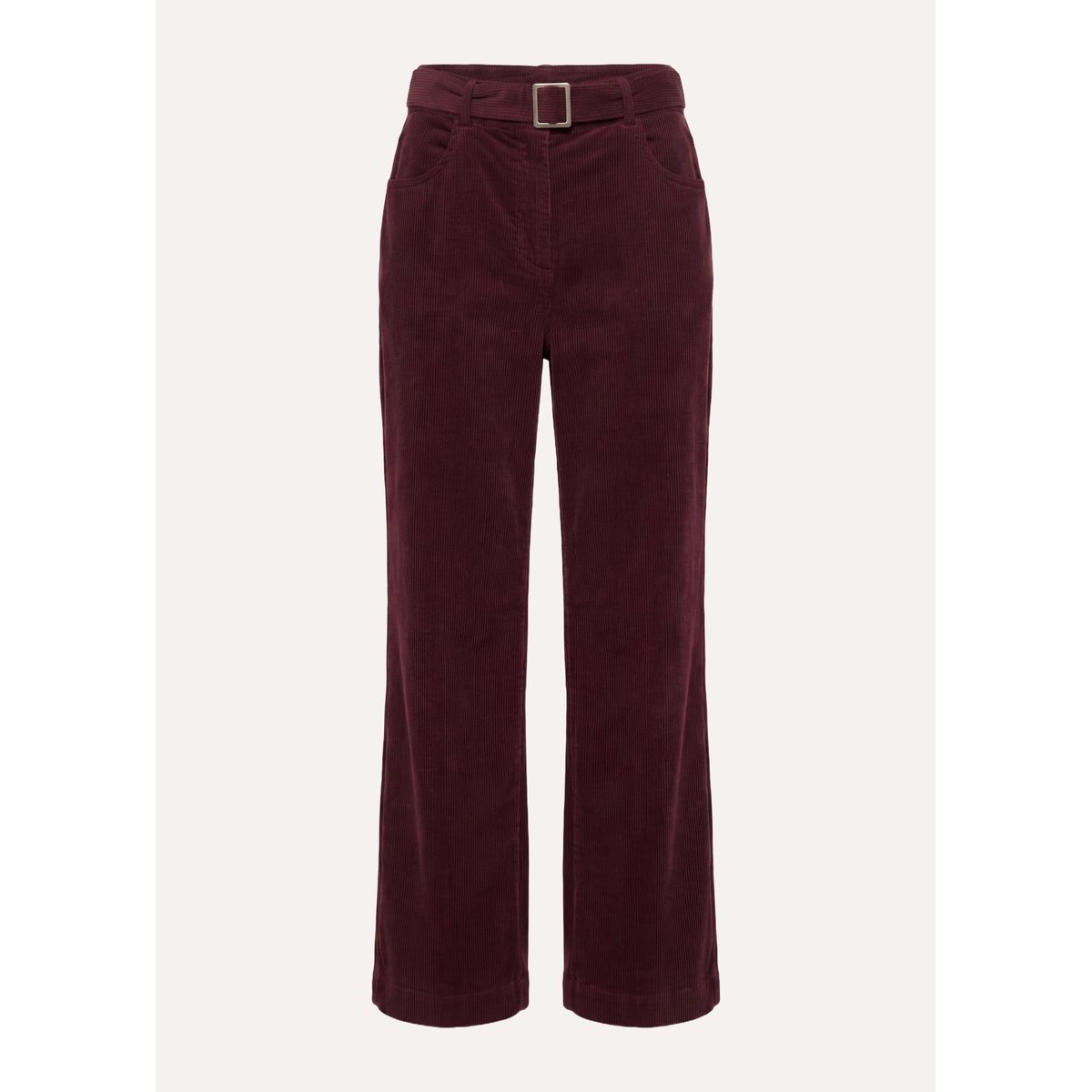 Pantalon droit en velours côtelé bordeaux, LA FEE MARABOUTEE