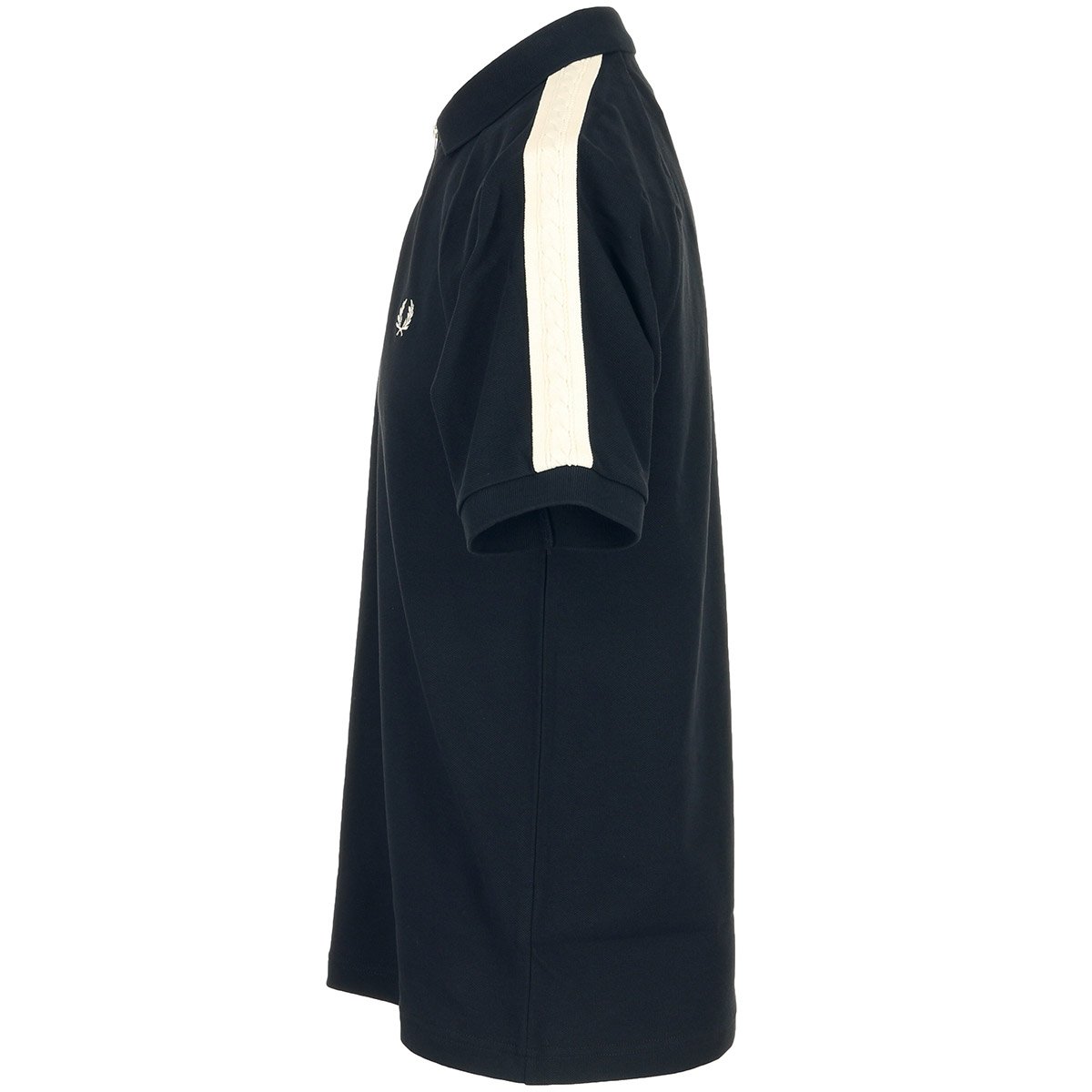 CABLE TAPED POLO SHIRT navy ecru, FRED PERRY