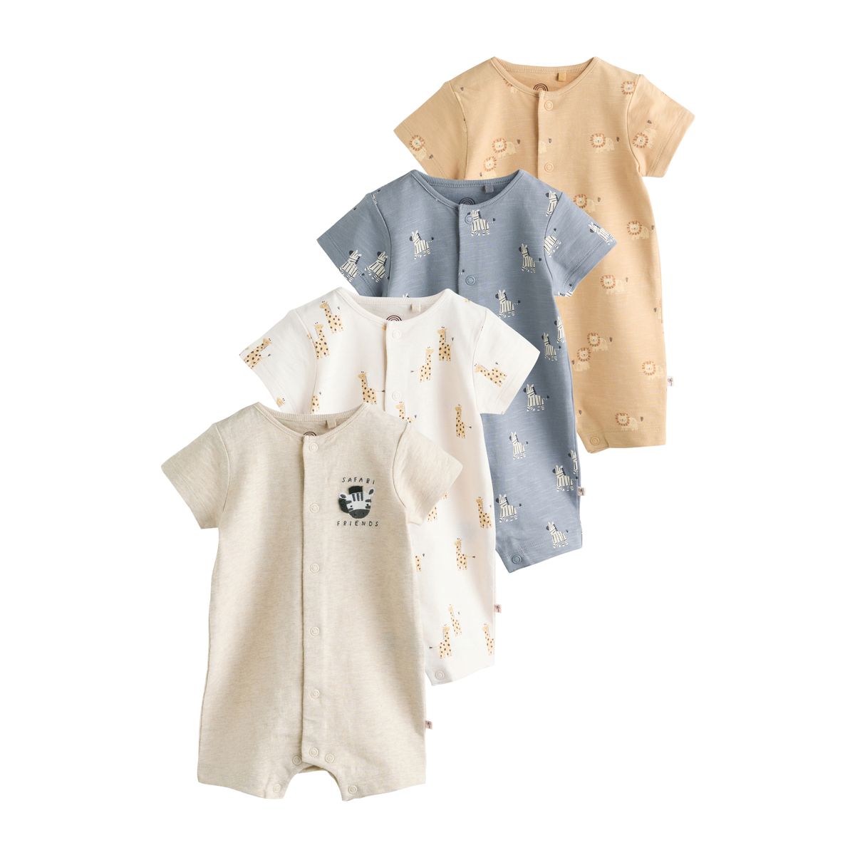 Barboteuses en jersey, lot de 4 animal neutre, NEXT