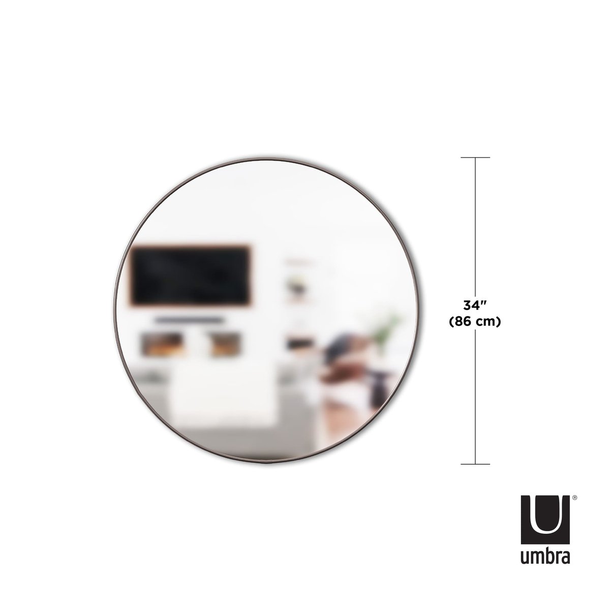 Grand miroir mural  HUBBA gris zinc, UMBRA